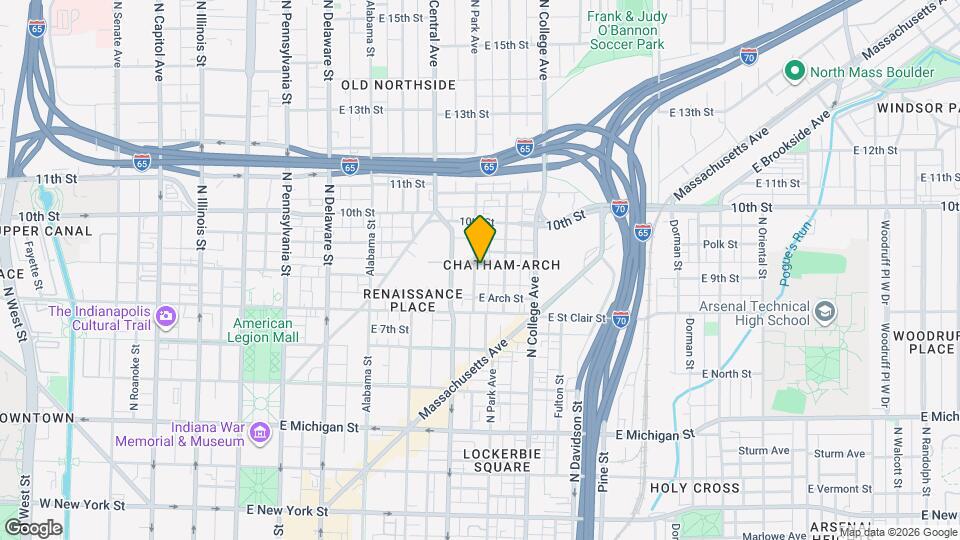 843 N Park Ave Map and Location Details