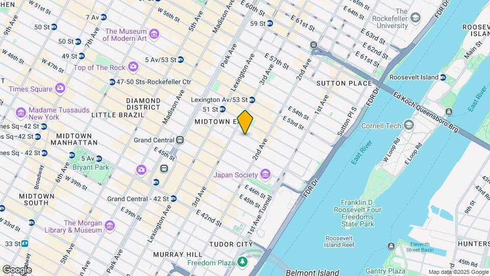 222 E 50th St Mapa y Detalles de la Ubicación