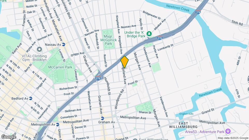 118 Kingsland Ave, Unit Apt 4 Map and Location Details
