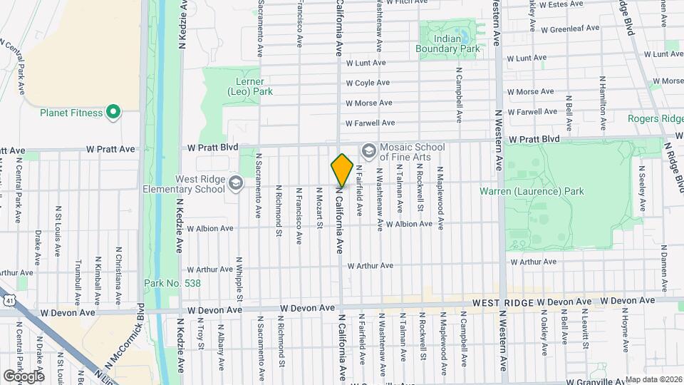 6651 N California Ave, Unit #2 Mapa y Detalles de la Ubicación