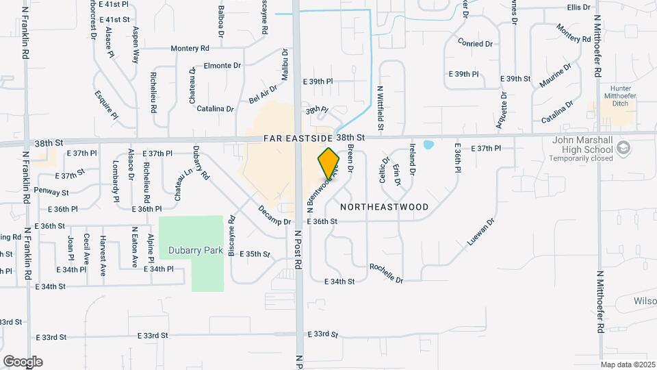 3671 N Brentwood Ave Map and Location Details