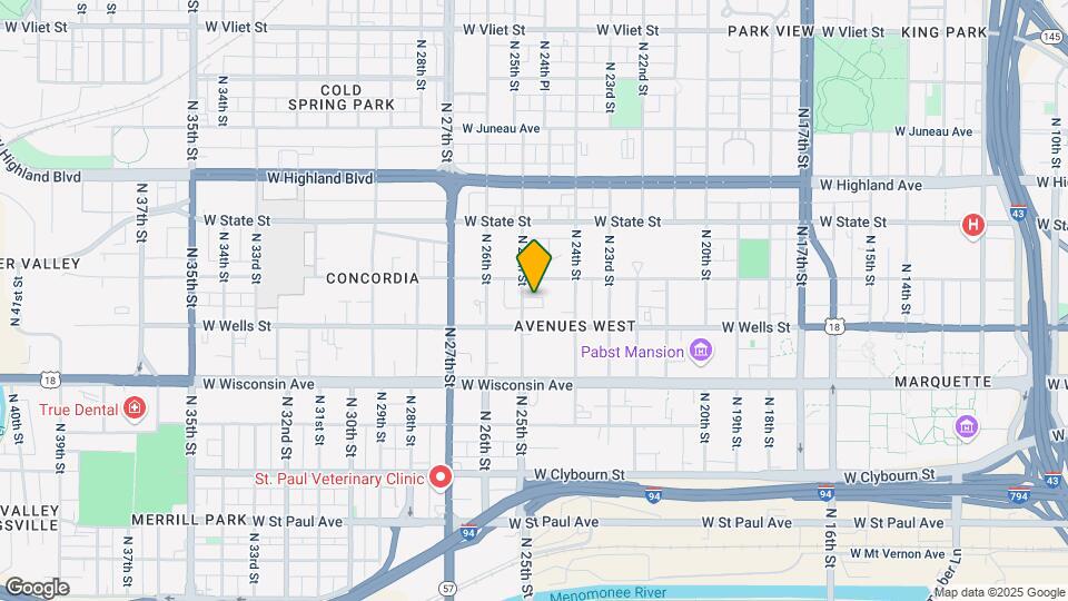 832 N 25th St Map and Location Details