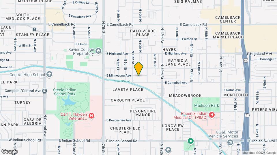 1011 E Minnezona Ave-Unit -B Map and Location Details