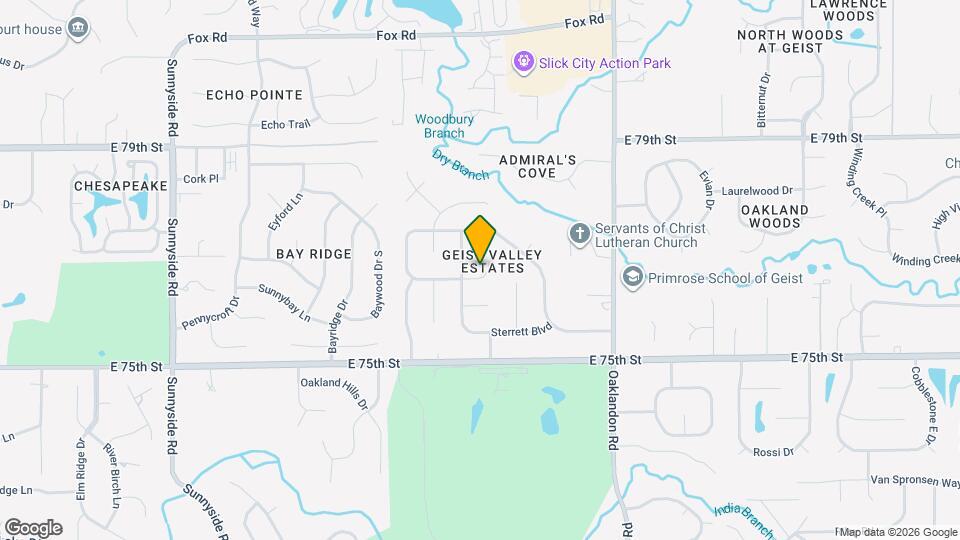 7640 Geist Valley Ct Mapa y Detalles de la Ubicación