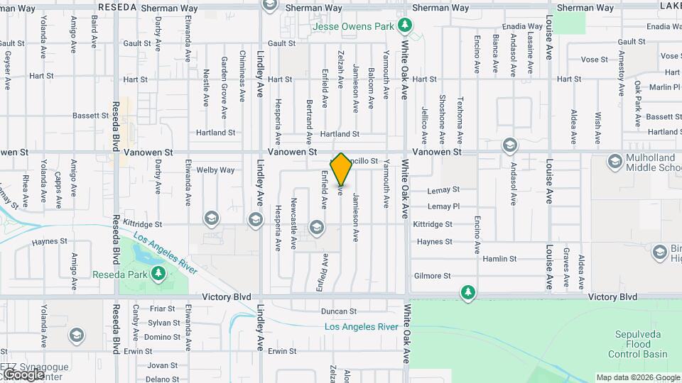 6657 Zelzah Ave Map and Location Details