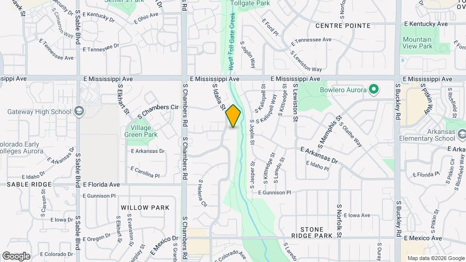 1270 S Idalia St Map and Location Details