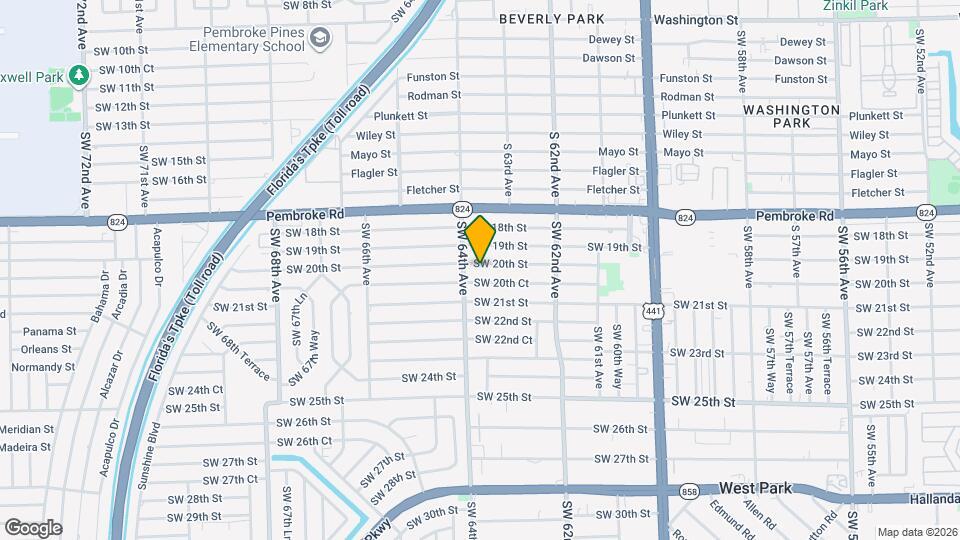6328 SW 20th St Map and Location Details