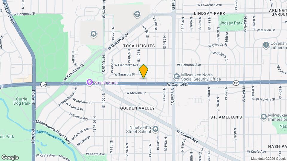 9510 W Capitol Dr Mapa y Detalles de la Ubicación