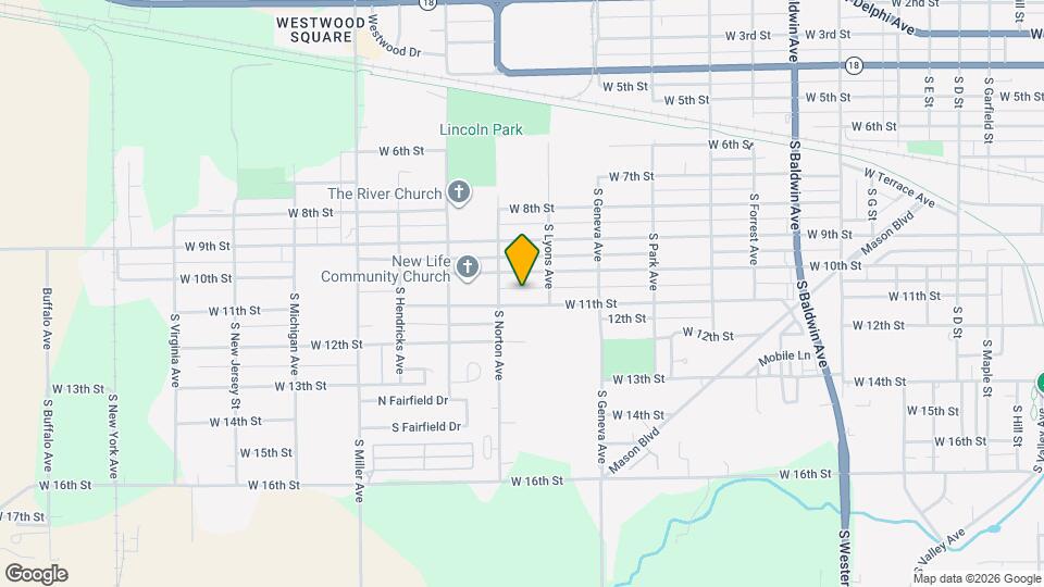 1918 W 11th St Map and Location Details