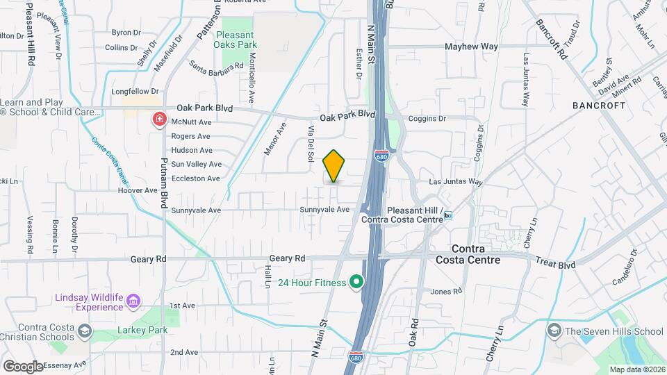 1530 Sunnyvale Ave, Unit #1 Twinoak Place Map and Location Details