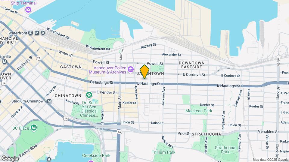 357 E Hastings St Map and Location Details