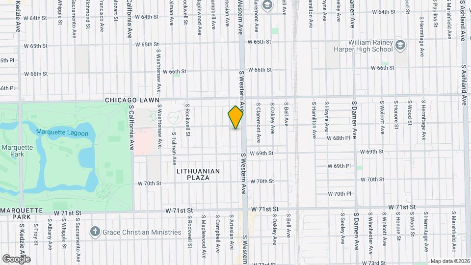 6807 S Artesian Ave, Unit 2 Map and Location Details