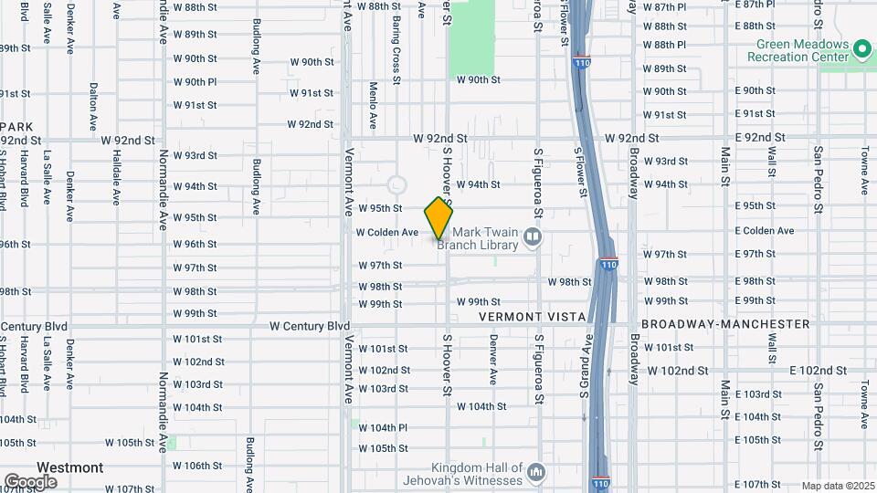 9617 1/2 S Hoover St Map and Location Details