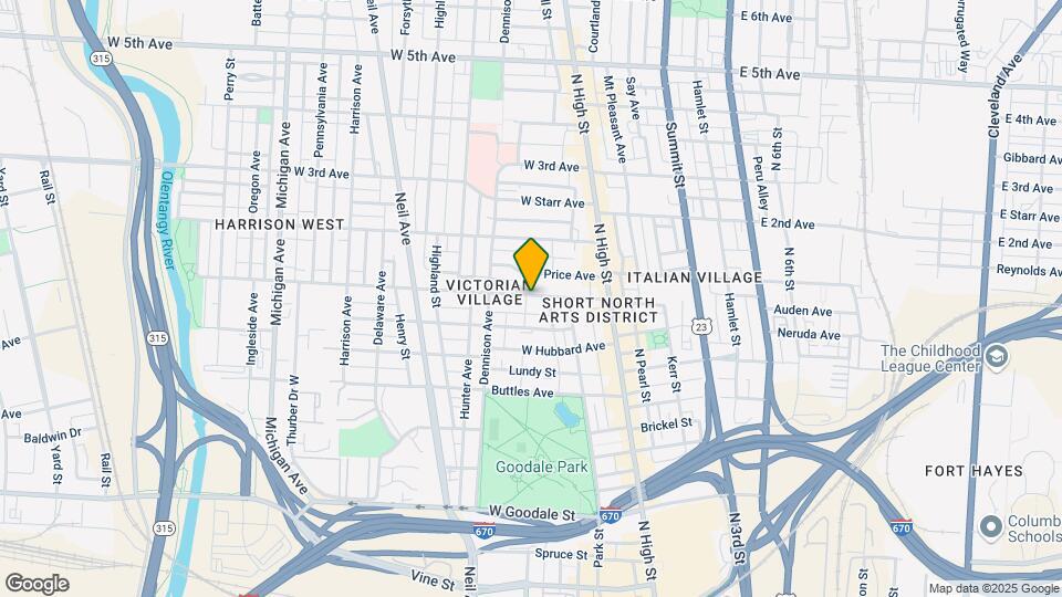 107 W 1st Ave-Unit -107.5 Map and Location Details