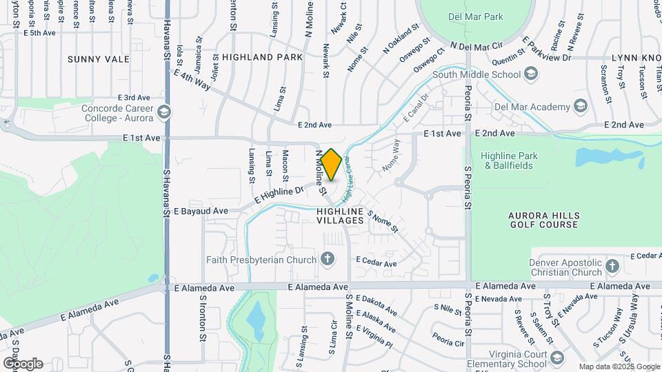 11527 E Highline Pl Map and Location Details