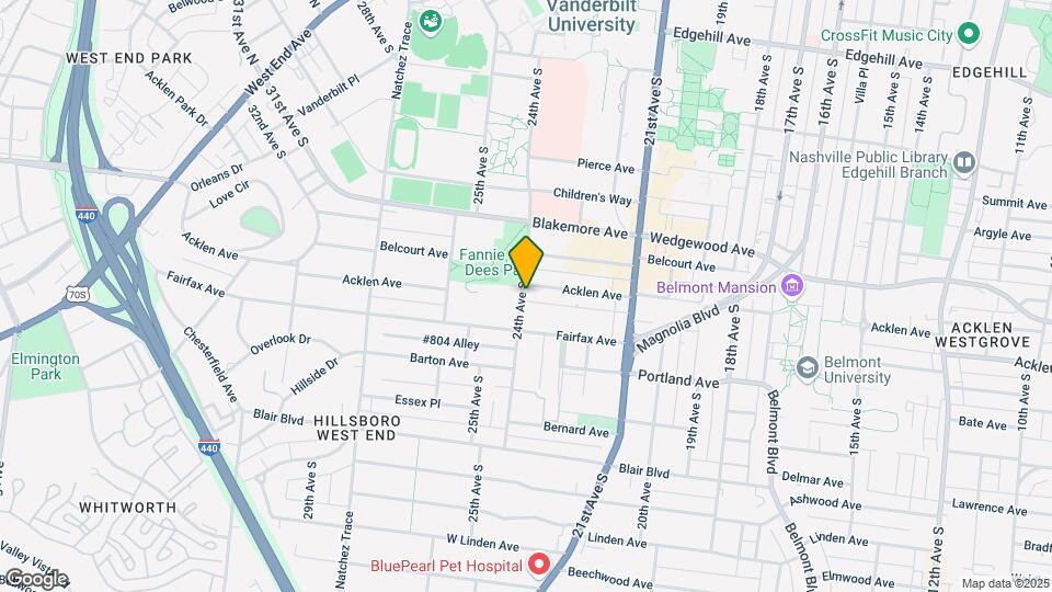 2151 Acklen Ave Mapa y Detalles de la Ubicación