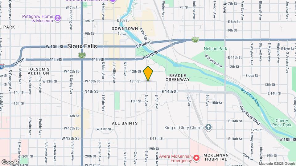 401 E 13th St Map and Location Details