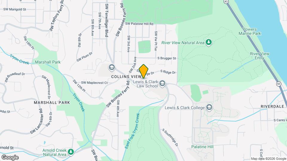 9940 SW Terwilliger Blvd Map and Location Details