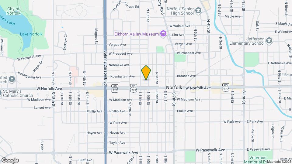 107 N 10th St Map and Location Details