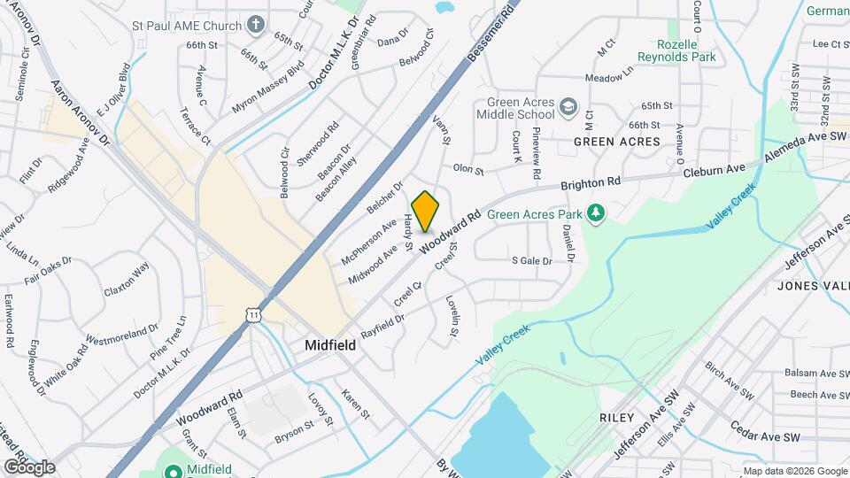 1318 Woodward Rd Map and Location Details