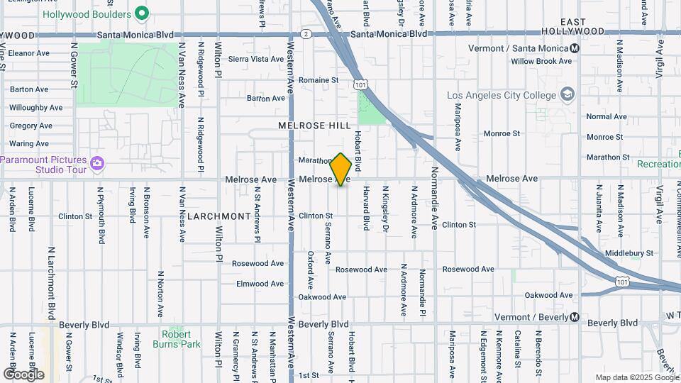 645 N Hobart Blvd Map and Location Details