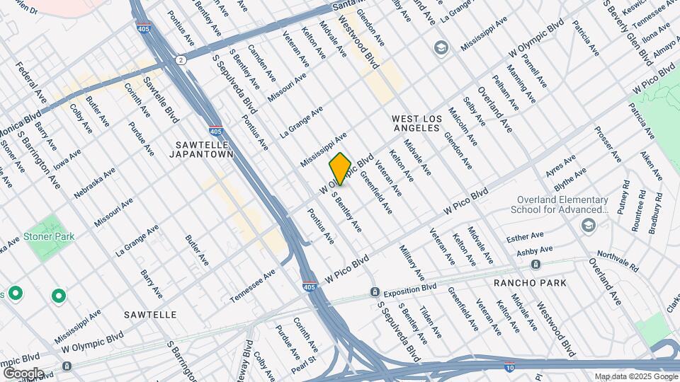 2212 S Bentley Ave Map and Location Details
