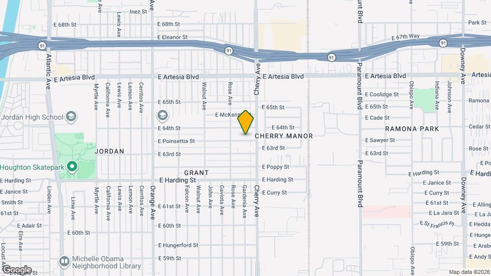 1849 E Poinsettia St, Unit 1849 1/2 Map and Location Details