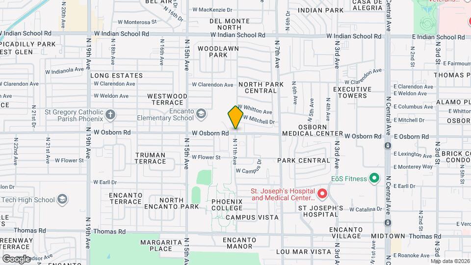 1016 W Osborn Rd Map and Location Details