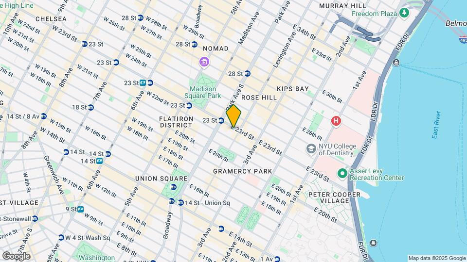122 E 23rd St Mapa y Detalles de la Ubicación