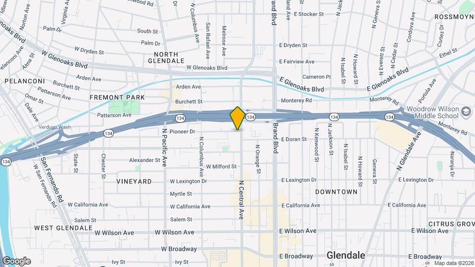 633 N Central Ave Map and Location Details