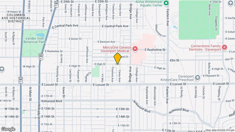 1021 E High St, Unit 1 Mapa y Detalles de la Ubicación