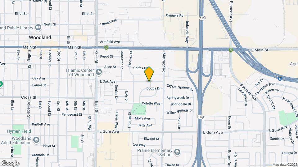 1380 E Oak Ave Map and Location Details
