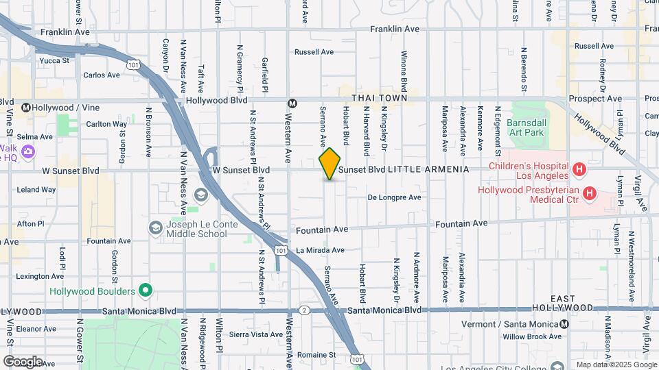 1422 N Serrano Ave Mapa y Detalles de la Ubicación
