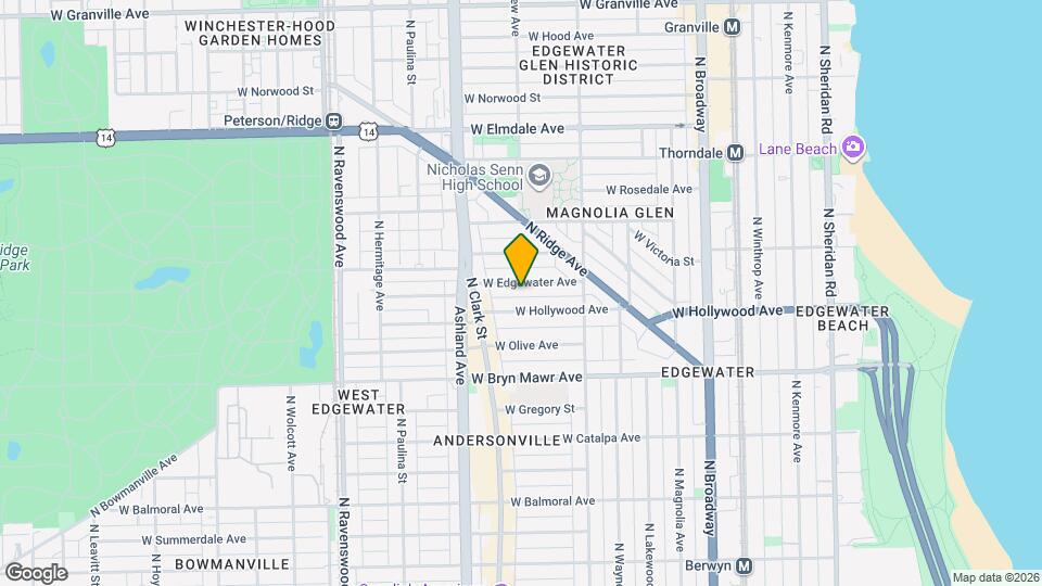 1461 W Edgewater Ave, Unit 1 Map and Location Details
