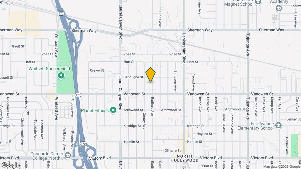 6839 Radford Ave Map and Location Details