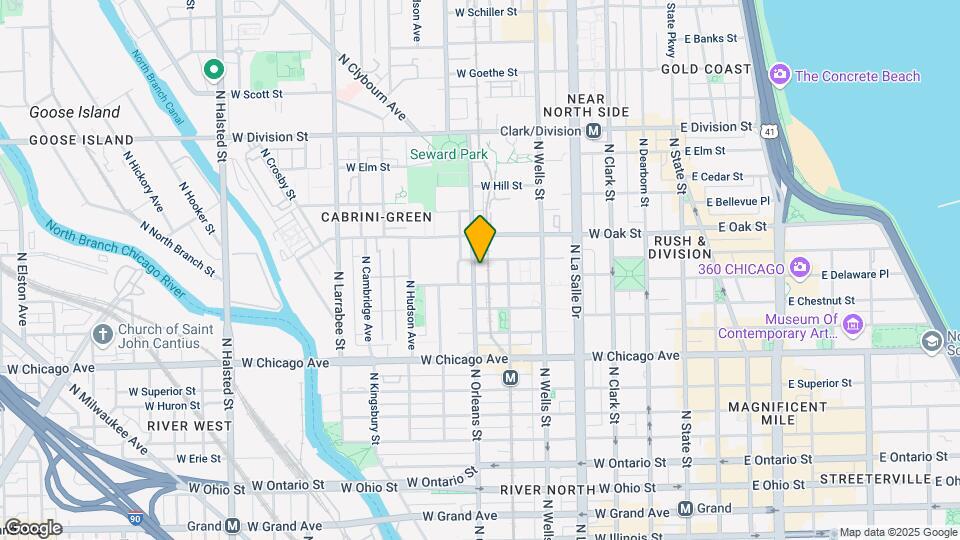 917 N Orleans St, Unit 1707 Map and Location Details