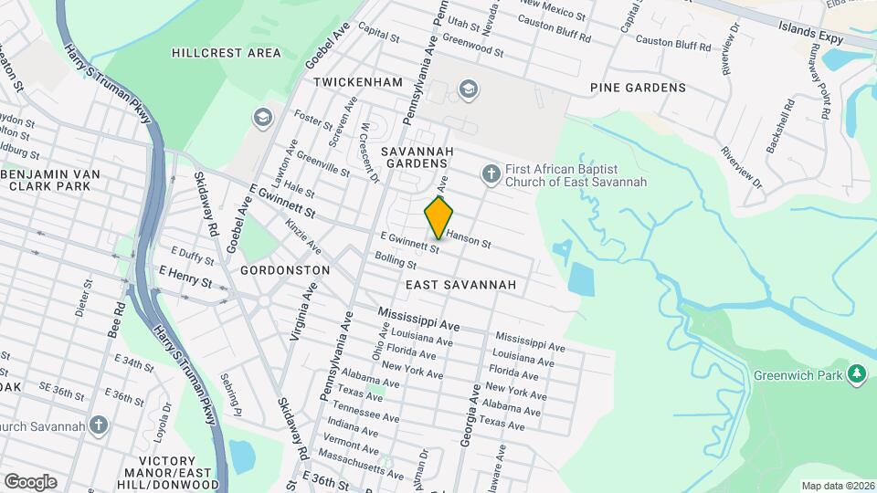 2116 E Gwinnett St Mapa y Detalles de la Ubicación