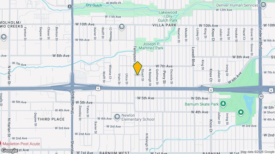 636 Tennyson St Map and Location Details