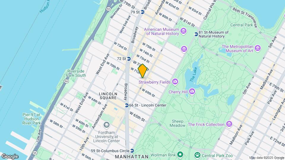 105 W 70th St Map and Location Details