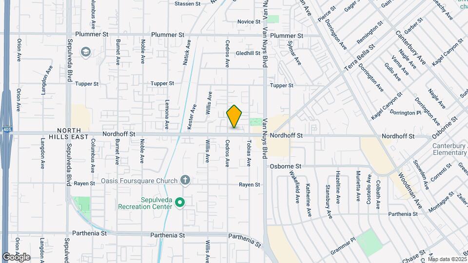 14689 Nordhoff St Map and Location Details
