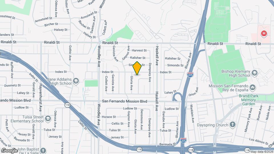 11235 Densmore Ave Mapa y Detalles de la Ubicación
