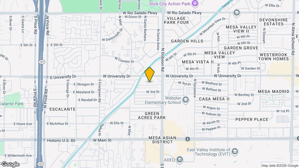 332 N Dobson Rd Map and Location Details