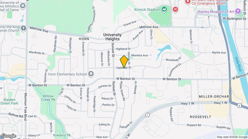 1219 Oakcrest St Map and Location Details