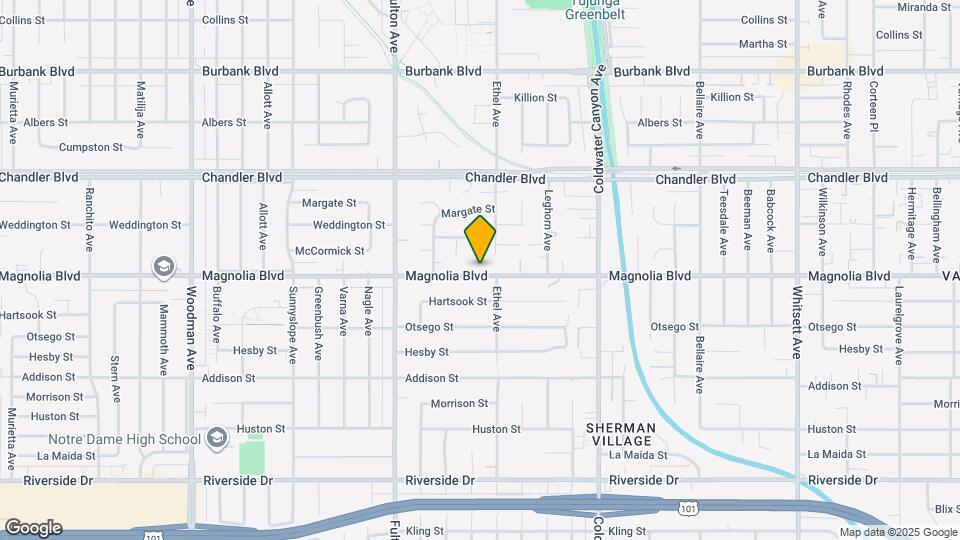 13123 Magnolia Blvd Map and Location Details