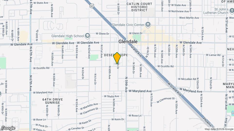 5938 W Ocotillo Rd Map and Location Details