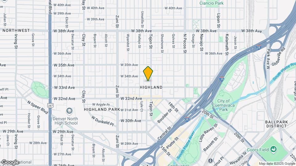 3327 Tejon St Map and Location Details