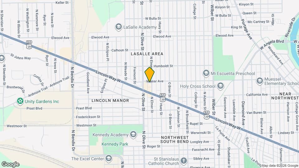 1045 N Elmer St Map and Location Details