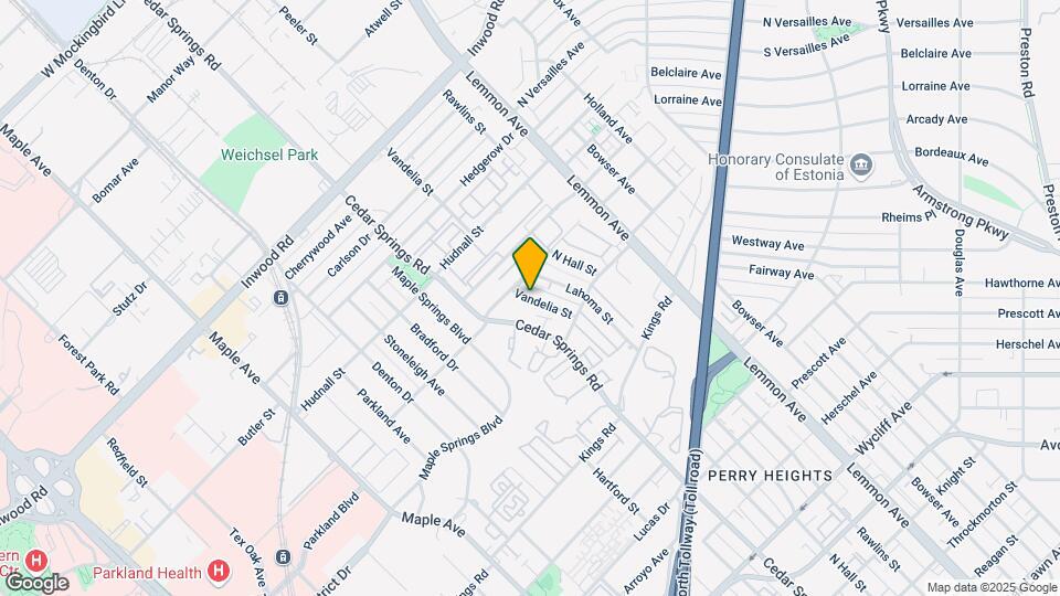 Modern design Oak Lawn townhouse by Inwood Map and Location Details