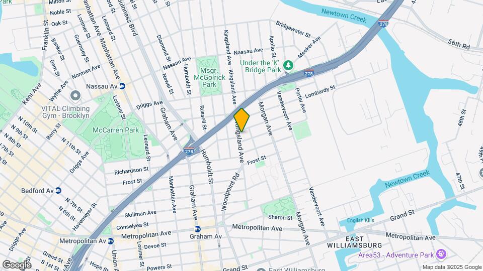 118 Kingsland Ave Mapa y Detalles de la Ubicación