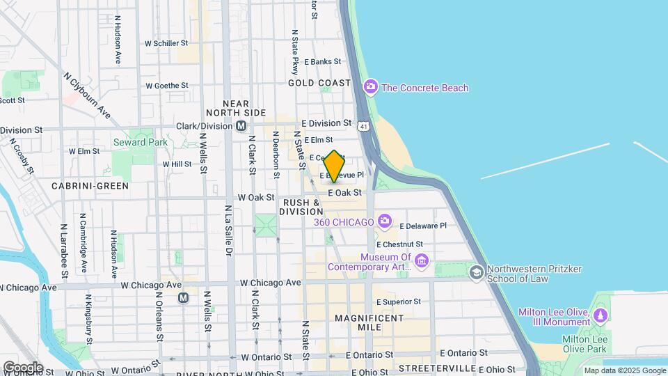 50 E Oak St Mapa y Detalles de la Ubicación